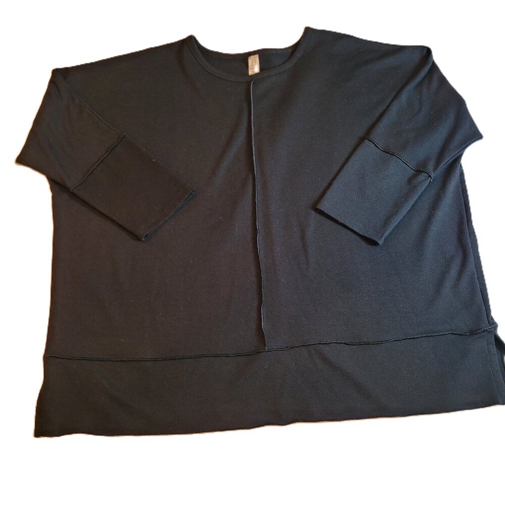 Spanx Perfect Length Dolman 3/4 Sleeve Sweatshirt Black XL